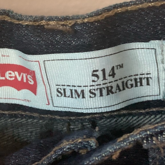 LEVI’S 514 Slim Straight Leg Boys Dark Wash Jeans Size 10 - Picture 2 of 14
